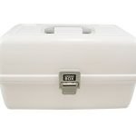 3 Tray Cantilever Arts, Crafts & Sewing box, Adjustable Compartments, White, Lunar Box®
