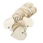 Phenovo Blank Wooden Heart Embellishments for Crafts Pack of 25 (4 x 4cm)