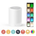YUNZHUANG Wireless LED Bluetooth Speakers,Dimmable Night Light with Bluetooth 4.0 Speaker, Smart Touch LED Mood Lamp, Muisc Player, Hands-free Bluetooth Speakerphone, TF card , AUX supported,RGB+W,White