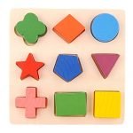 Kids Baby Children Geometry Shape Wooden Stacking Building Block Toy Early Learning Educational Brain Training Intellectual Play Jigsaw Puzzle