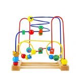 Baby Toddler Wooden Toys Mini Around Wooden Beads Maze Enlightenment Educational Toys Game Bauble -- Develop hand-eye coordination