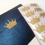 20 Glitter Crown Stickers Princess Party Décor Envelope Seals Wedding Invitations Birthday Gold or Silver Vinyl Craft DIY Small Wall Sticker