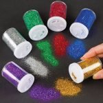 Baker Ross Glitter Shaker Tubes for Crafting, Scrapbooking, Card and Decoration Making - Arts & Crafts Supplies (Set of 6 Assorted Colours)