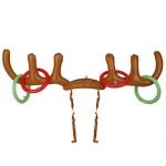 Christmas Party Toss Game Inflatable Reindeer Antler Hat with Rings