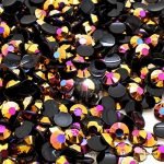 Little Snow Direct® Pack of 1000 Top Quality Jelly AB Flat Back Rhinestones Diamante Gems Nail Art & Crafts (Black Rose Gold, 4mm)