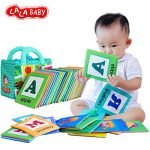 LALABABY Baby Early Education 26pcs Alphabet Words Cloth Card with Cloth bag