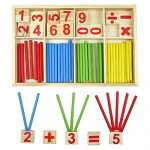 Montessori Wooden Number Math Teaching Aids Counting Sticks Box Set Game Materials Educational Toy Promotes counting, shape recognition, hand-eye coordination, and creativity
