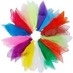 Rovtop 15Pcs Dance Juggling Scarves for Child Show, or Hide, 15 Colors, 60 x 60 cm