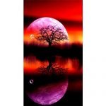 DIY 5D Diamond Painting Kits Drill Rhinestone Pasted Embroidery Cross Stitching Kits,friendGG Moon Tree Pattern Art Craft Mural Home Wall Decor Stickers Handmade (Multicolor)