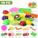 Pretend Play Food Toys for Kids, Keepwin Cutting Fruit Vegetable Kitchen Pretend Food Play Set Educational Toy Gifts For Children Kids (Multicolor | 10PCS)