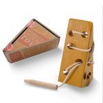 AGREATLIFE Wooden Cheese Lacing Toy for Toddlers - Kids Travel Toys for Plane - 100% Smooth Finish Brainstring Brain Teaser - Perfect For Enhancing Fine Motor and Problem Solving Skills