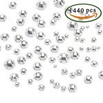 1440 Pieces FJSM 10 Sizes Crystal Rhinestone Flatback Rhinestones Crystal Gems Flat Back for Round Craft Rhinestones Fabric Nail and Phone Case Art & Craft Clear 1.3 mm-6.6 mm (Glue is not Included)