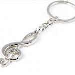 Musical Note Treble Clef Metal keyring Guitar Instrument