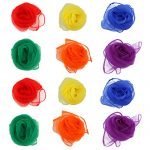 NUOLUX Rhythm Band Hemmed Square Juggling Dance Scarves 12pcs (Random Color)