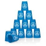 Tobar Cup Stack Challenge - set of 12 sturdy plastic cups to slip, flip, rack and stack! - Red or Blue colours (one colour set selected at random on despatch