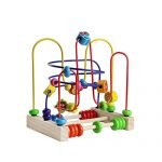 Fajiabao Bead Maze Wooden Toys Roller Coaster Colorful Abacus Circle Toy for Kids Boys Girls