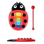 Caeasar Kids Ladybird Knock On Piano Keyboard Early Education Musical Instrument Toy for 1 2 3 Year Old