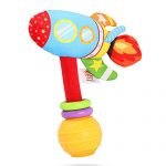 Amazemarket Vibrant Rattle Baby Plush Handle Grasp Stick Toy Kids Gifts Colorful Pulling Vibration Intelligent Crib Stroller Pushchair Hanging Soft Hand-eye Coordination (Hand wand rocket)