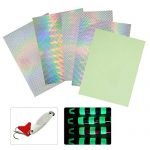 Holographic Adhesive Film Flash Fishing Lure Prism Tape Scale Skin Laser Lure Stickers Reflective Film DIY Art Craft Fly Tying Materials Tool (Washed fish scale sticker(5pcs))