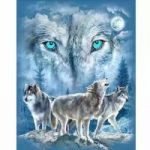 DIY 5D Diamond Painting, YUYOUG Partial Drill Crystal Rhinestone Embroidery Pictures Cross Stitch Arts Craft for Home Wall Decors Wolf Spirit-25x30cm