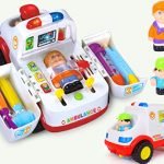 Early Education 3 Year Olds Baby Toy Ambulance with Music/Light/Small Parts for Children & Kids Boys and Girls