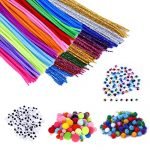 Joyibay 642PCS Craft Supply Includes Pipe Cleaners Wiggle Eyes Felt Balls for Arts