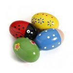 Cdet 4pcs Cartoon Wooden Sand Egg Maracas Shakers Colorful Early Educational Percussion Toy Random Color 7*5CM