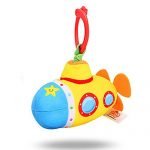 Amazemarket Vibrant Rattle Baby Plush Handle Grasp Stick Toy Kids Gifts Colorful Pulling Vibration Intelligent Crib Stroller Pushchair Hanging Soft Hand-eye Coordination (Pull shock submarine)