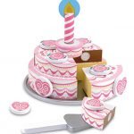 Melissa & Doug Triple-Layer Party Cake (Wooden Play Food, Tiered Wooden Cake, Self-Sticking Tabs, Sturdy Construction, 34.29 cm H x 26.67 cm W x 6.858 cm L)
