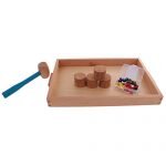 Baoblaze Kids Montessori Beating Nail Tray Hammer for Hand Eye Coordination Training