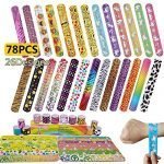 Yetech 78pcs Slap Bracelets Slap Bands Party Bag Fillers for Kids, Fun and Super High Quality Perfect for Kids Party Gift