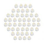 Bargain Outlet (Pack of 48) Realistic and Bright Battery Operated Flickering Flameless Tea Light Led Candles, Batteries Included - Yellow