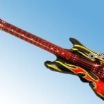 Inflatable 106cm Rock Guitar Flame Design Fancy Dress