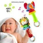 Blppldyci 2 Pack Rattles Shaker Soft Baby Musical Instruments Sensory Toy Cute Stuffed Animal Toy Infant Developmental Hand Grip for 3 6 9 12 Months