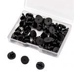 AIEX 50 PCS Rubber Pin Backs 11.5mm Diameter Pin Clutch Backs for Lapel Pin Tie Tack, Black