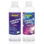 HXDZFX Crystal Clear Bar Table Top Epoxy Resin Coating for Wood Tabletop - 9.7 Ounce Kit