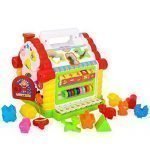 eastsun Early Education 1 Year Olds Baby Toy Multifunctional Musical Activity play Centre House with Music/Light/Cubic Block for Children & Kids Boys and Girls