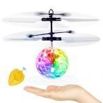 Betheaces Flying Ball, Kids Toys RC Flying Hover Disco Ball Toy Helicopter Drone Infrared Induction with Built-in Flashing LED Light Gifts for Boys Girls Teenagers Indoor and Outdoor Handheld Games