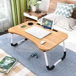 Laptop Bed Table, Astory Portable Lap Desk Notebook Stand Reading Holder Breakfast Tray with Foldable Legs & Cup Slot for Eating Breakfast, Reading, Watching Movie on Bed/Couch/Sofa (Golden）