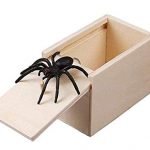Klinkamz 1 Pcs Wooden Prank Spider Scare Box Case Joke Lifelike Funny Surprise Gag Toy