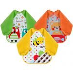 Lictin Bibs with Sleeves EVA Baby Bib 3pcs Waterproof Unisex Waterproof Long Sleeved Bib EVA Baby Bandana Drool Baby Bib Apron Baby Drool Bibs for Infant Toddler 6 Months to 3 Years Old(M)