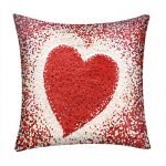 KESEELY Cupid Hear Shape Rose Print Pillow Case Polyester Sofa Car Cushion Cover for Vanlentins Day Decor