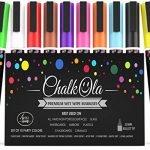 Fine Tip Chalk Pens - Pack of 10 colour markers - Use on Chalkboard, Whiteboard, Window, Blackboard - 3mm Reversible nib