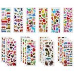 Vicloon 3D Stickers for Kids Puffy Stickers 500+ Children Stickers 22 Variety Sheets for Rewarding Gifts Scrapbooking Including Animals, Fish, Dinosaurs, Numbers, Fruits, Trucks, Airplane, and More