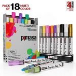 PINTASA 18 Premium Rock Paint Pens, Waterproof Acrylic Markers for Glass Painting and DIY Craft - Dual Tip Pen