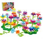BAISIQI Gifts for 3-6 Year Old Girls Joy-Fun Flower Garden Building Toy Blocks Set Floral Arrangement Playset 98 PCS Arts and Crafts for Girls 11 Colors Creative Games Birthday Gifts