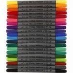 Pack of 20 Fabric and Craft Paint Pens Fabric Pens Textile Marker T-Shirt Marker Dual Tip